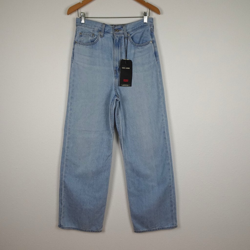 Levi's Wide Leg Jeans Women's Size 27x31 Blue Denim High Rise Loose Fit